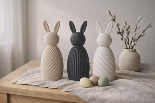Easter Ribbon Bunny Minimalist Bow Rabbit Figurines