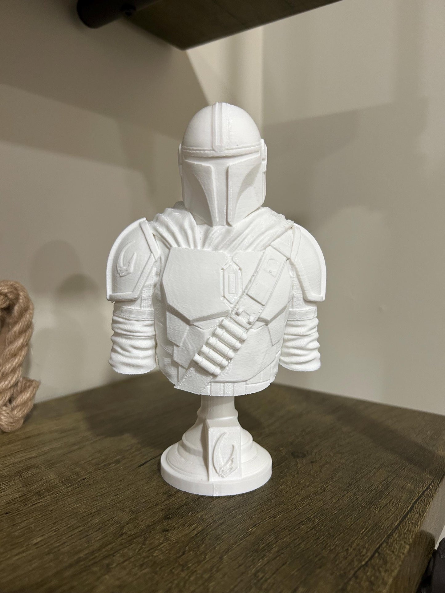 3D Printed Mandalorian Bust, Star Wars Decor
