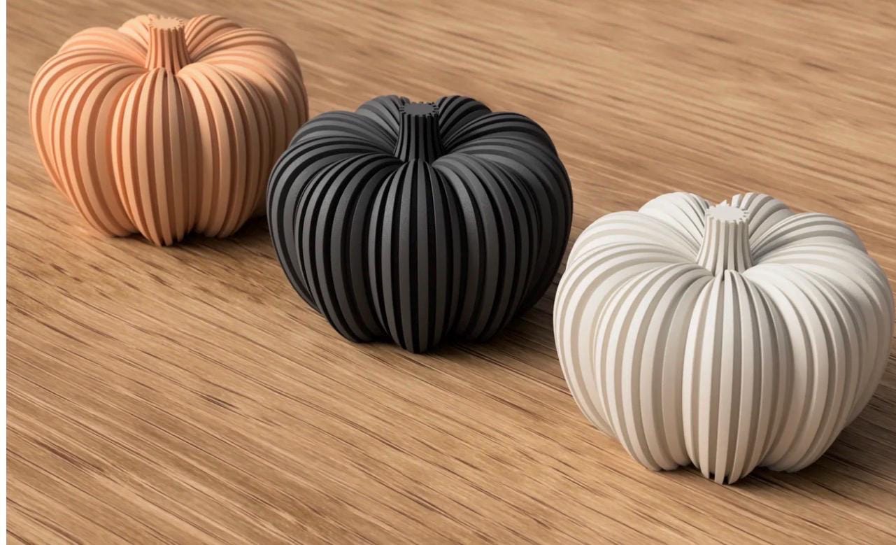 3D Printed Pumpkin Decoration, Fall Home Decor